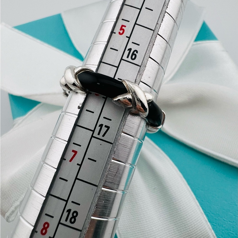 Tiffany Black Enamel X Ring - Picture 5 of 5
